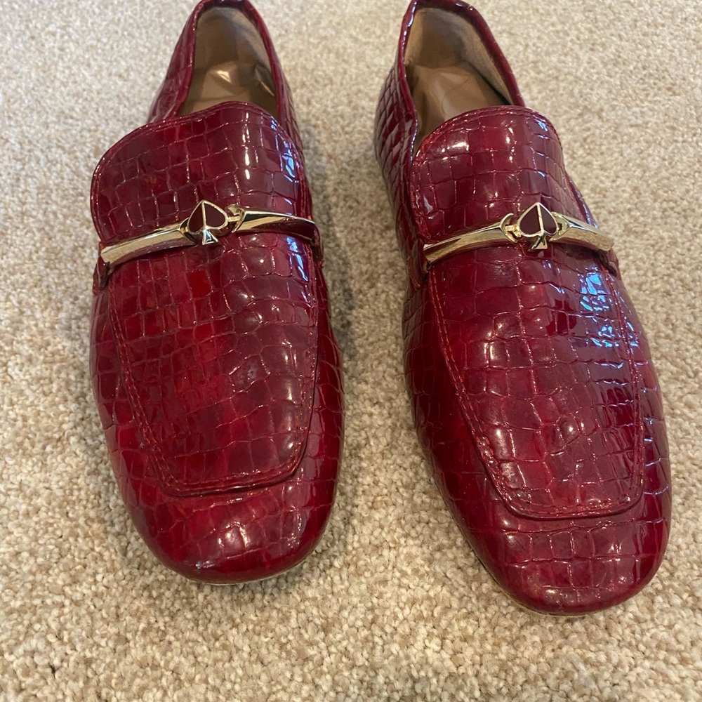 Kate spade leather croc pattern loafers Womens 9.5   5h